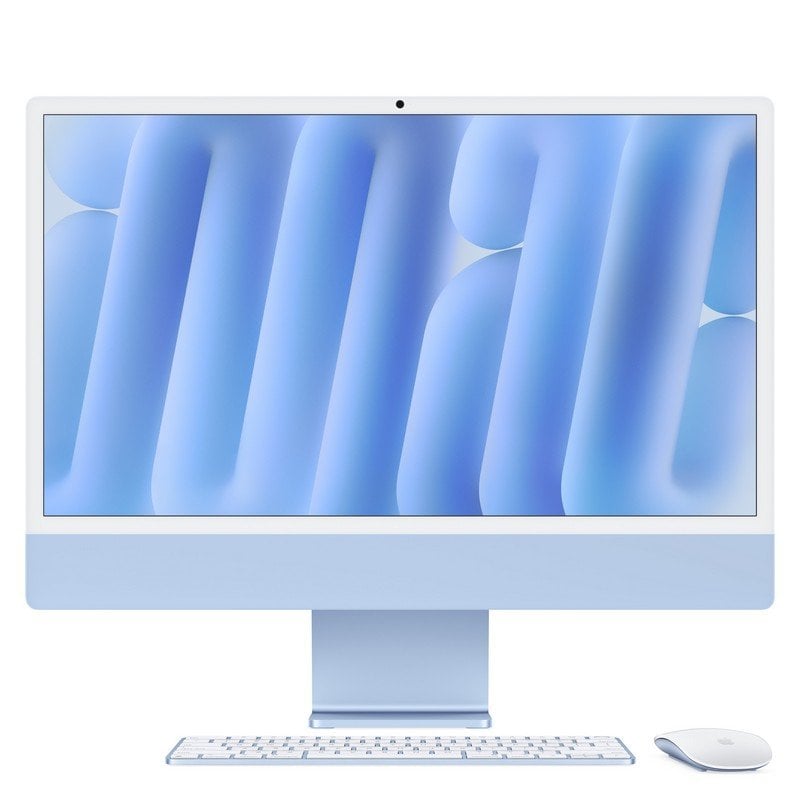 Apple iMac 24 pouces avec écran Retina 4,5K puce Apple M4 avec processeur à 10 cœurs et GPU à 10 cœurs, 16 Go, SSD de 256 Go - Blue