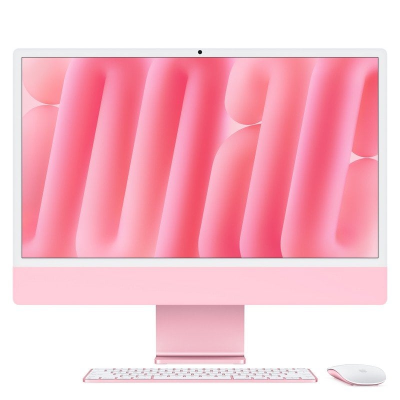 Apple iMac 24 pouces avec écran Retina 4,5K puce Apple M4 avec processeur à 10 cœurs et GPU à 10 cœurs, 16 Go, SSD de 256 Go - Rose