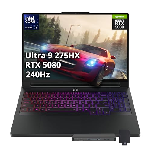 Lenovo Legion Pro 7i Ordinateur portable de jeu 16 WQXGA 240 Hz, Intel Core Ultra 9 275HX, GeForce RTX 5080 16 Go GDDR7, 64 Go de RAM, 3 To de stockage (SSD de 2 To station d'accueil de 1 To