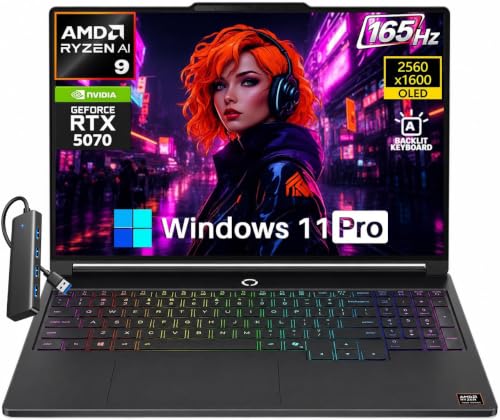 Lenovo Legion 5 Ordinateur portable de jeu, Ryzen AI 9 465, RTX 5070, 32 Go