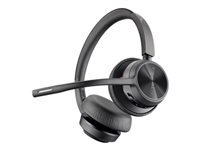 Poly Auriculaires Poly Voyager 4320 sans fil Bluetooth 5.1 avec micro Boom et base de charge noirs