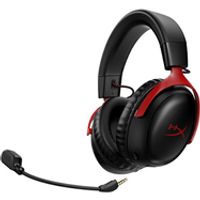 HyperX Cloud III Casque de Gaming sans fil pour PC PS5 PS4 jusqu a 120h de batteries 2 4GHz Wireless Mousse a memoire de forme 10mm Microphone Red et Black