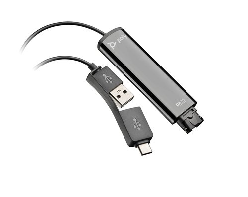 Poly Adaptateur Poly DA75 USB-A et USB-C pour casque QD Black compatible TAA