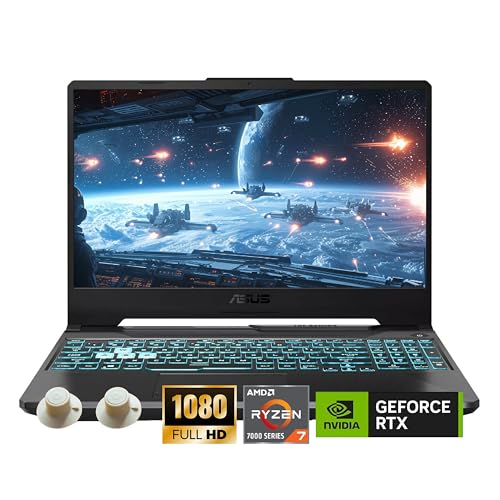 ASUS TUF A15 Ordinateur portable de jeu, processeur AMD Ryzen 7 7435HS, Nvidia GeForce RTX 3050, écran Full HD 15,6 , mémoire RAM DDR5 de 32 Go, SSD de 1 To, clavier rétroéclairé,