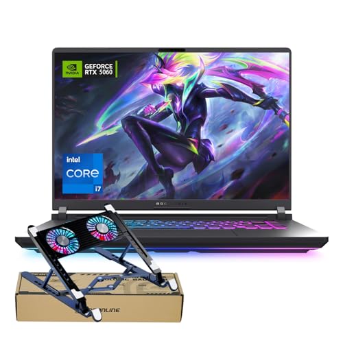 ASUS Ordinateur portable de jeu ROG Strix G16 RTX 5060, 16 FHD 165 Hz, Intel i7-14650HX (Beats Intel i9-13900), NVIDIA RTX 5060, 64 Go de RAM, 4 To SSD, barre lumineuse RVB, refroidissement ROG
