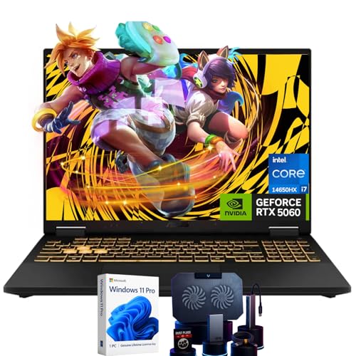 ASUS Ordinateur portable de jeu TUF F16 modèle 2025 – Écran 16 FHD antireflet 165 Hz • Intel 16-Core i7-14650HX • NVIDIA GeForce RTX 5060 • Windows 11 Pro • WiFi 6E • Clavier rétroéclairé • 64 Go de