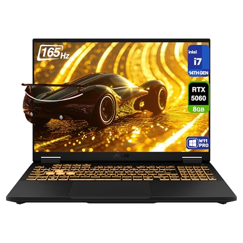 ASUS TUF F16 Ordinateur portable de jeu, Intel i7-14650HX, 64 Go de RAM DDR5, 4 To PCIe SSD, 16'' FHD (1920 x 1200) 165 Hz, Nvidia G-Force RTX 5060, clavier rétroéclairé RVB, W11 Pro, gris Jaeger