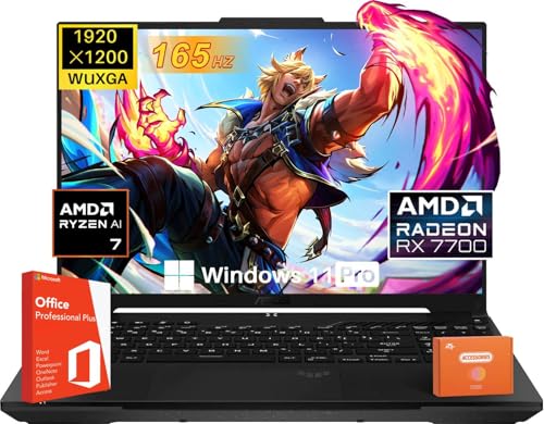 ASUS TUF A16 Ordinateur portable de jeu, bureau, 16 FHD 165 Hz, Radeon RX 7700S 8 Go (Beats RTX 4060), AMD Ryzen 7 7735HS (jusqu'à 4,75 GHz, Beats i7-13620H), 32 Go DDR5, 2 To SSD, Wi-Fi 6, Windows