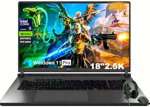 ASUS ROG Strix G18 Ordinateur portable de jeu 18 , Intel 24-Core Ultra 9 275HX (jusqu'à 5,4 GHz), RTX 5060 GPU, 32 Go DDR5 5600 MHz, 1 To SSD, écran nébuleuse WQXGA 240 Hz de 18 po, Wi-Fi 7, Windows