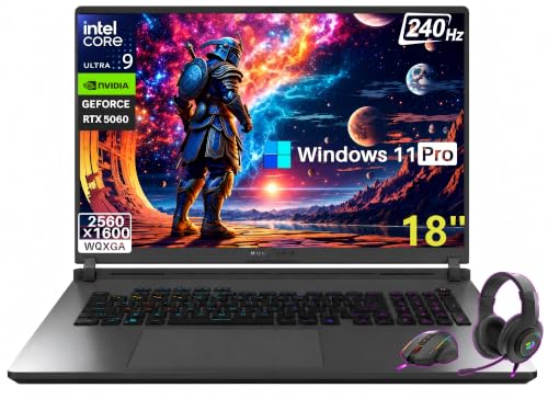 ASUS Ordinateur portable de jeu ROG Strix G18, écran nébuleuse de 18 po 2,5K 240 Hz, Intel Core Ultra 9 275HX, GeForce RTX 5060, 32 Go DDR5-5600, 1 To SSD, Wi-Fi 7, Windows 11 Pro, rétroéclairage RVB