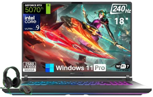 ASUS ROG Strix G18 Ordinateur portable de jeu 18 pouces, RTX 5070 Ti 12 Go