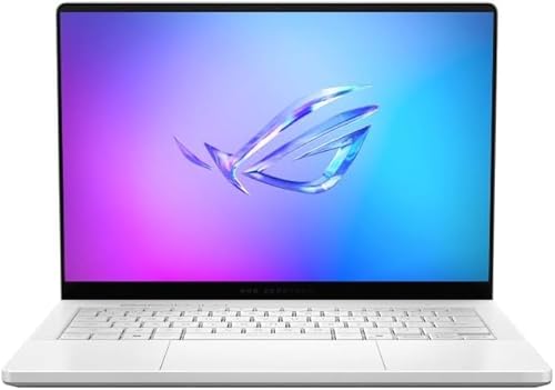 ASUS ROG Zephyrus G14 Dernier ordinateur portable de jeu (2025) 14 3K OLED 120 Hz Copilote PC AMD Ryzen AI 9 HX 370 NVIDIA RTX 5070 Ti 12 Go 32 Go LPDDR5X RAM 1 To SSD RGB KB Windows 11 Blanc