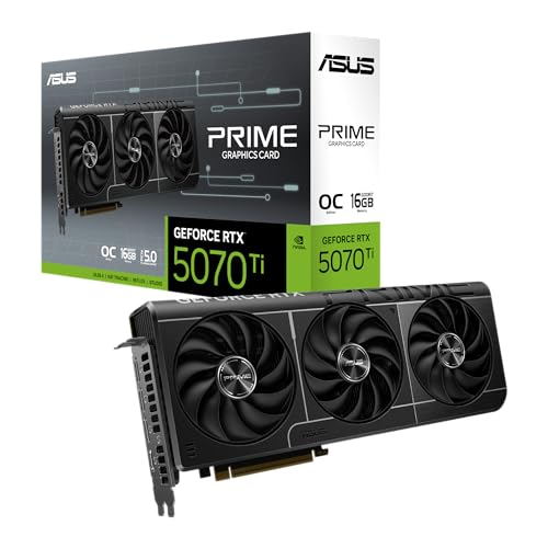 ASUS Carte Graphique Prime GeForce RTX™ 5070 Ti OC Edition 16 Go GDDR7 (PCIe® 5.0, 16 Go GDDR7, HDMI® DP 2.1, 2.5-Slot, Axial-Tech Fans, Dual BIOS)