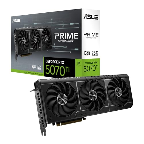 Asus Carte Graphique Prime GeForce RTX™ 5070 Ti 16 Go GDDR7 (PCIe® 5.0, 16 Go GDDR7, HDMI® DP 2.1, 2.5-Slot, Ventilateurs axial-Tech, Double BIOS)