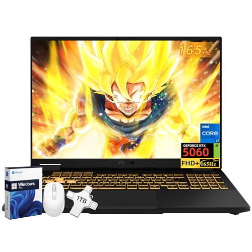 ASUS Ordinateur portable TUF Gaming F16, NVIDIA RTX 5060 (Beat RTX 4070), Intel 14th Core i7-14650HX, 16 1920 x 1200 FHD 165Hz Anti-Glare LCD, WiFi 6E, 32 Go DDR5, 1 To SSD 1 To UFD, Windows 111