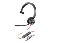 Poly Casque USB-C certifié Poly Blackwire 3310 monaural Microsoft Teams adaptateur USB-C A