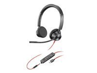 Poly Auriculares Poly Blackwire 3325 filaires USB-C et jack 3,5 mm pour bureau, micro Boom, Black