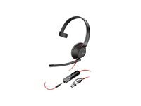 HP Casque Poly Blackwire 5210 USB-C monoaural, connectivité multipoint, 116 dB