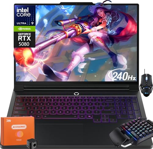 Lenovo Legion Pro 7i Gen 10 Ordinateur portable de jeu (2025), GeForce RTX 5080 16 Go GDDR7, Intel Ultra 9 275HX jusqu'à 5,40 GHz, 16 240 Hz OLED, 32 Go DDR5, 1 To SSD, Windows 11 Pro, avec