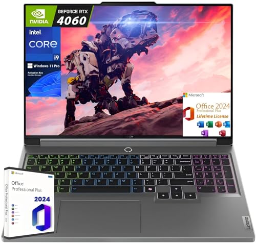 Lenovo Legion 5i Ordinateur portable de jeu 16 WQXGA 165 Hz, Intel i9-14900HX jusqu'à 5,8 GHz, 32 Go DDR5, SSD 1 To, GeForce RTX 4060, RGB éclairé KB, WiFi 6E, Webcam FHD, licence à vie Microsoft