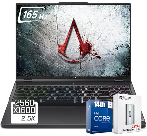 Lenovo Legion 5i Ordinateur portable de jeu, 14e génération, Intel 24-Core i9-14900HX, 16 WQXGA (2560 x 1600) 165 Hz, 64 Go de RAM DDR5, 2 To SSD, GeForce RTX 4060 (TGP 140 W), KB rétroéclairé RVB, W