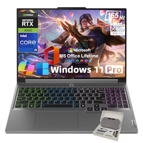 Lenovo Legion 5i Ordinateur portable de jeu 16 - Intel Core i9-14900HX, 165 Hz FHD, GeForce RTX 4060, 32 Go de RAM DDR5 | SSD 2 To, clavier rétroéclairé, Win11 Pro, durée de vie de bureau