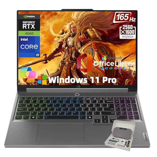 Lenovo Legion 5i Ordinateur portable de jeu 16 – Intel Core i9-14900HX, 165 Hz FHD, GeForce RTX 4060, clavier rétroéclairé, Win11 Pro, durée de vie au bureau (64 Go de RAM DDR5 | SSD de 2 To)