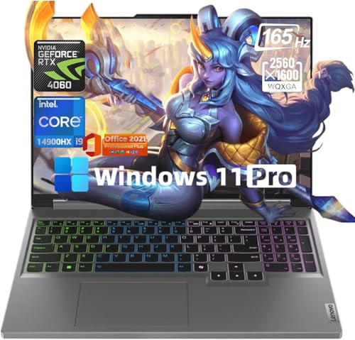 Lenovo Legion 5i Ordinateur portable de jeu 16 – Intel Core i9-14900HX, 165 Hz FHD, GeForce RTX 4060, 64 Go de RAM DDR5 | SSD 2 To, clavier rétroéclairé, Win11 Pro, Office Lifetime, avec USB et