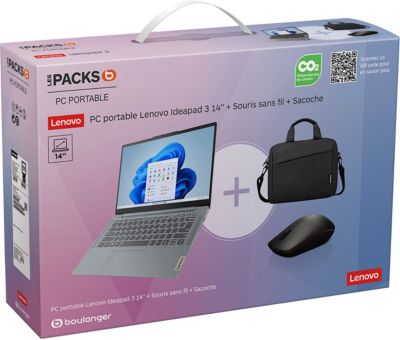 Ordinateur portable LENOVO Pack IdeaPad Slim 3 sacoche souris