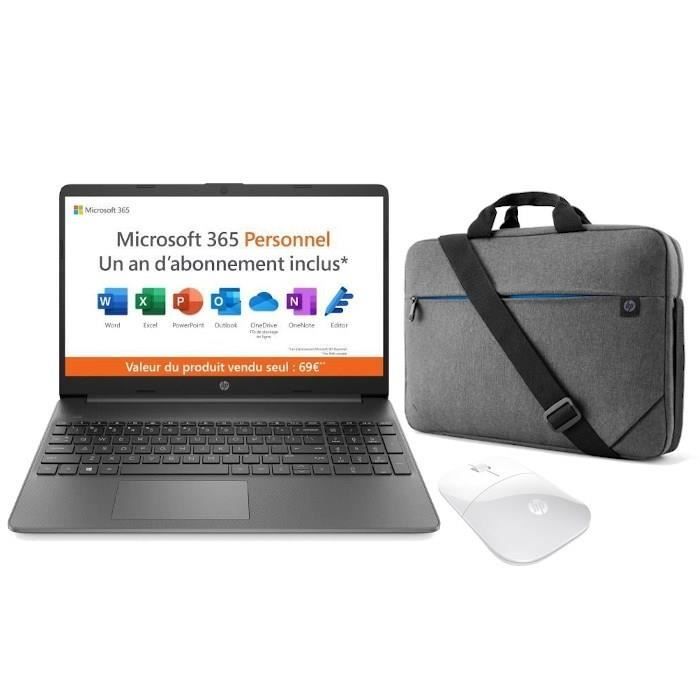 PC Portable HP 15s fq0024nf 156 FHD Celeron N4120 RAM 4 Go 128Go SSD Win 11 Microsoft 365 Personnel inclus 1 an
