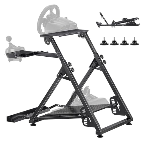 VEVOR Support de Volant Course Pliable Cockpit Simulateur Course Réglable, Compatible Logitech G923 G920 G29 G27, Thrustmaster T300RS TX F458, T500RS, T3PA-PRO (F1 GT), Pédales Simulateur Non Inclus