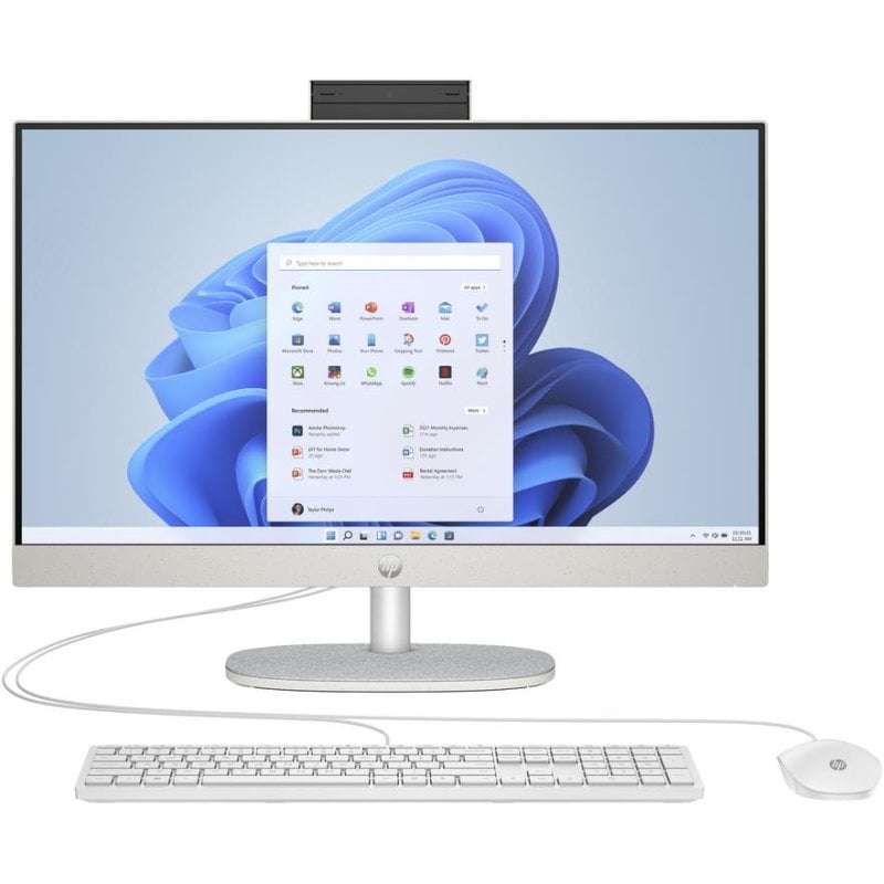 HP PC Tout-en-un HP 24-cr0034nf AMD Ryzen 5 8 Go 512Go SSD Radeon 23.8 Windows 11 Home White