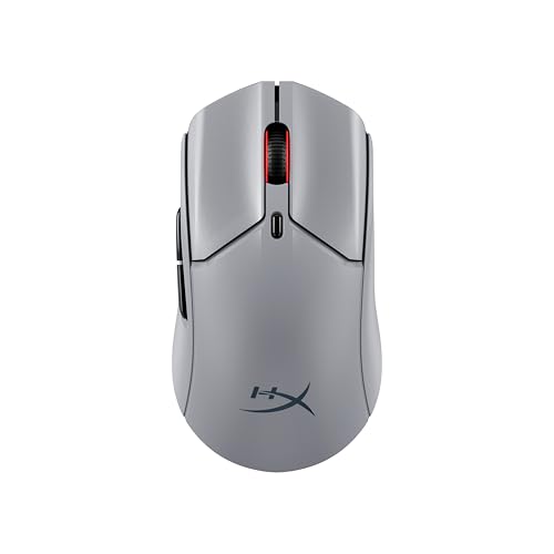 HyperX Pulsefire Haste 2 Pro Wireless, Souris Gaming sans Fil Ultra Légère 61 g, Capteur HyperX 26K Jusqu’à 26 000 DPI, Polling Rate 4 000 Hz, Double Connexion sans Fil 2.4 GHz et Bluetooth, Gris