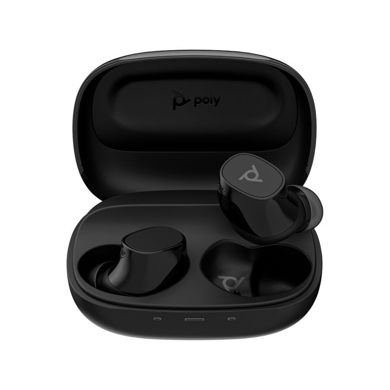 Poly Ecouteurs Poly Voyager Free 20 sans fil Bluetooth avec Réduction de Bruit, étui de charge, Black