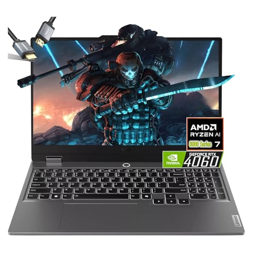 Lenovo Ordinateur portable de jeu LOQ 15 - AMD Ryzen 7 8845HS Beat i9-13900H - RTX 4060-15.6 FHD Display G-SYNC - 64 Go de RAM - SSD PCIe de 2 To - Clavier rétroéclairé - Windows 11 - Gamer PC Creator