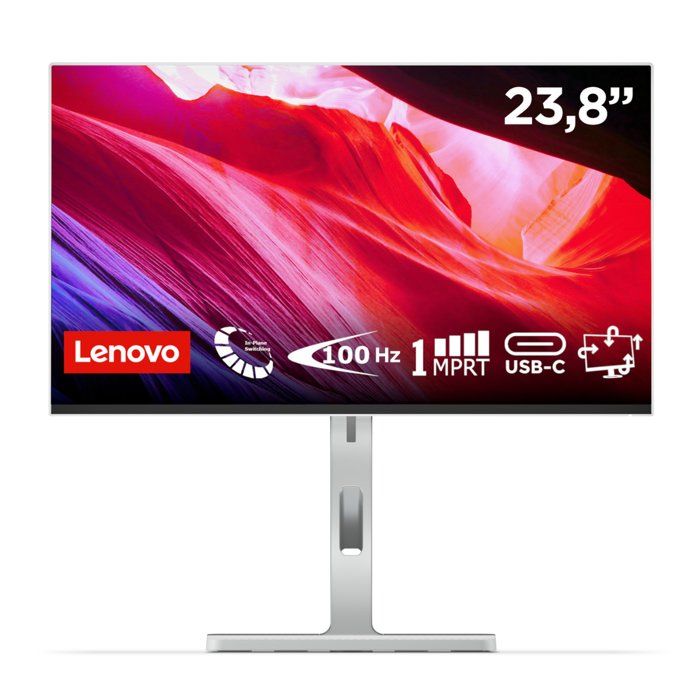 Ecran PC LENOVO L24m-4A - 238 - FHD - 100Hz - Dalle IPS - 1ms - USB-C - Pied reglable en hauteur