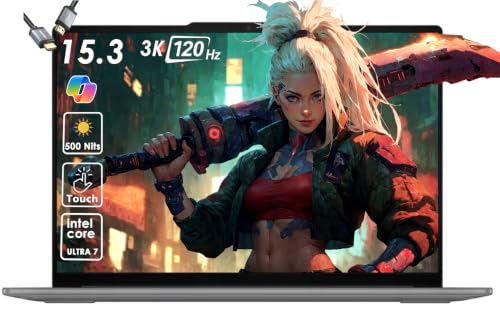 Lenovo Yoga Slim 7i Aura Edition ordinateur portable AI, Copilot PC, écran tactile 3K 15,3 , Ultra 7 256 V, 16 Go de RAM, 1 To SSD, 22 heures, ordinateur portable fin et léger pour le design, Win11