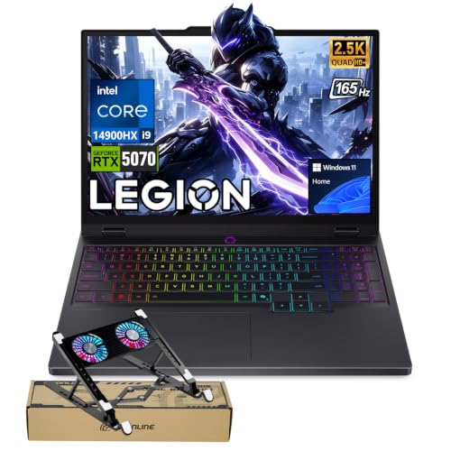 Lenovo Legion 5 5070 Ordinateur portable OLED de jeu, Intel Core i9-14900HX, RTX 5070, 15 po QHD OLED 165 Hz Top 1000 nits, 32 Go DDR5, 2 To SSD, rétroéclairage RVB 24 zones, Wi-Fi 7, avec offre