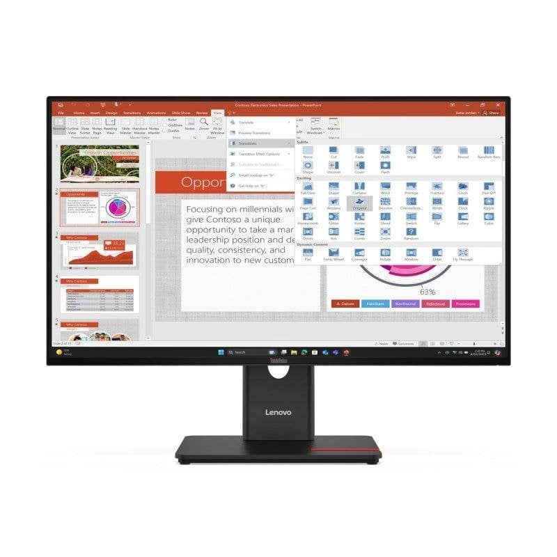 Lenovo Écran PC Lenovo ThinkVision T27-40 27 Full HD 120Hz IPS Hub USB Réglable VESA 6ms