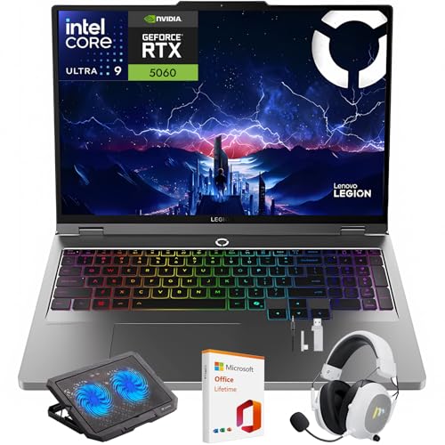 Lenovo Legion 5i Ordinateur portable de jeu de 16 po, écran WQXGA 240 Hz, Intel Core Ultra 9-275HX, NVIDIA GeForce RTX 5060, 16 Go de RAM, 1 To SSD, Wi-Fi 7, rétroéclairage RVB, Win 11 Home, avec