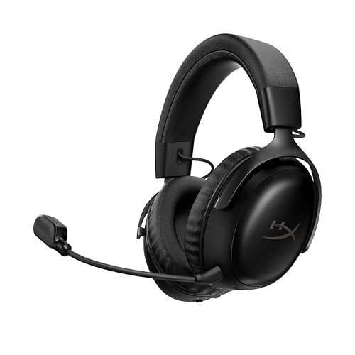 HyperX Cloud III S, Casque Gaming sans Fil, Bluetooth 2,4 GHz, PC PS5 Xbox, jusqu'à 200h de Batterie, transducteurs 53 mm, DTS, Micro 10 mm, Noir