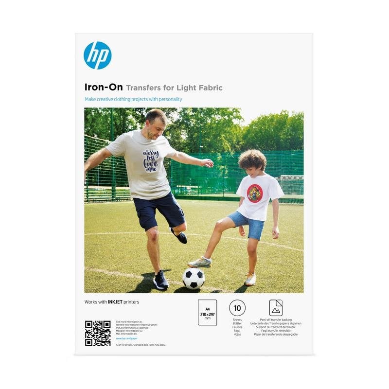 HP Papier transfert HP Iron-On Transfers A4 pour tissu clair 10 feuilles