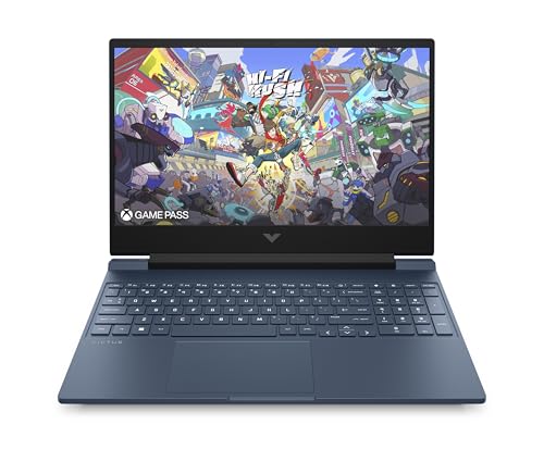 HP Victus 15-fa2030ns Ordinateur Portable Gaming 15 FHD, Intel Core 7-240H, RAM 16Go, SSD 1To, NVIDIA RTX 5060, FreeDos, Bleu, Clavier AZERTY Espagnol