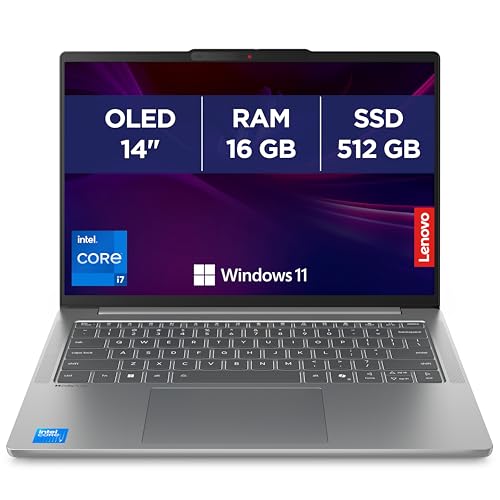 Lenovo IdeaPad Slim 5 14IRH10 - Ordinateur Portable 14'' OLED WUXGA (Intel Core i7-13620H, RAM 16Go, SSD 512Go, Intel UHD Graphique, Windows 11 Home) Clavier AZERTY, Écouteurs et Souris Inclus - Gris