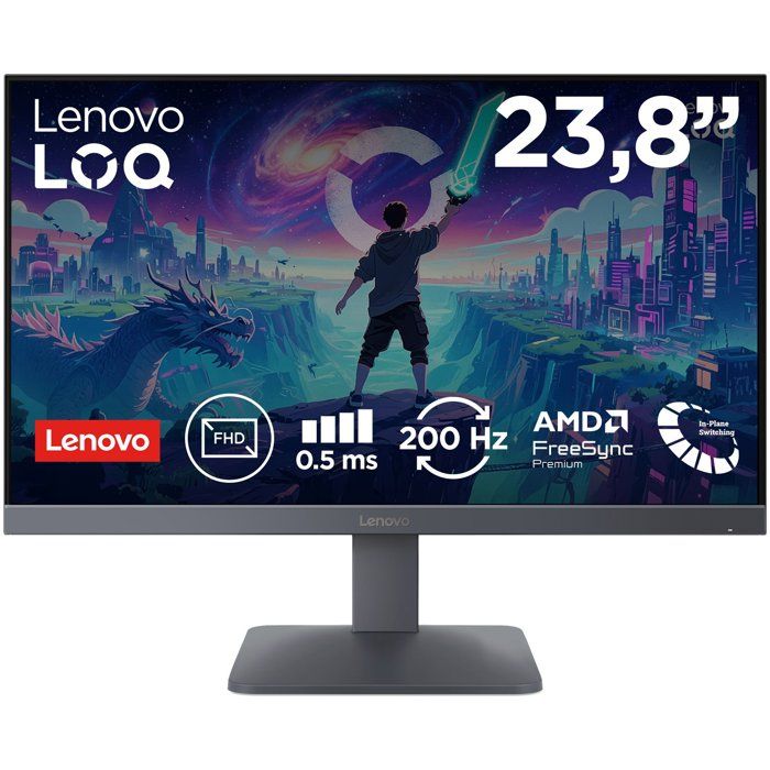 Ecran PC Gamer LENOVO LOQ 24-10 - 238 - FHD - 200Hz - Dalle IPS - 05ms - AMD FreeSync Premium