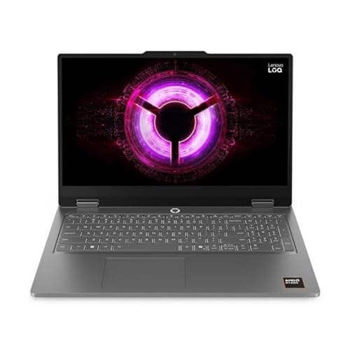 Lenovo LOQ Essential Gaming AI Ordinateur portable | 15,6 FHD 144 Hz | NVIDIA GeForce RTX 5050 8 Go GDDR7 | AMD Ryzen 7 170 | 16 Go RAM | 512 Go SSD | No OS | QWERTY | Éclairage blanc | Gris