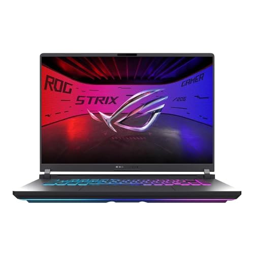ASUS Ordinateur portable de jeu ROG Strix G16 (2026), écran FHD de 16 165 Hz, Intel Core Ultra 9 275HX, NVIDIA GeForce RTX 5080 (16 Go GDDR7), 16 Go DDR5, 1 To SSD, WiFi 7, Windows 11 Home,