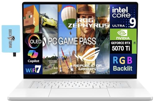 ASUS ROG Zephyrus G16 AI Ordinateur portable de jeu 16 240 Hz WQXGA Écran OLED (Intel Ultra 9-285H, GeForce RTX 5070 Ti 12 Go, 32 Go LPDDR5X, 2 To SSD, RGB KB, Thunderbolt 4, WiFi 7, Win 11 Pro) avec