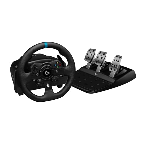 Logitech G G923 volant de course et pédales, TRUEFORCE jusqu'à 1000 Hz, commande de démarrage à double embrayage, housse de volant véritable, Xbox Series XS Xbox One PC - Noir