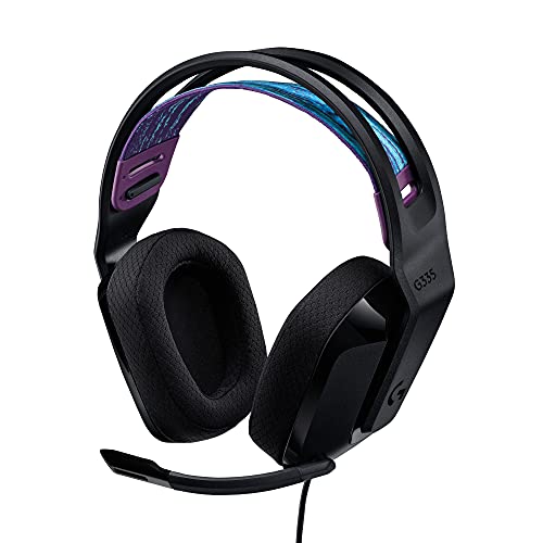 Logitech G G335 Casque Gamer Filaire, avec Micro, Prise Audio 3,5 mm, Ecouteurs Mousse à Mémoire de Forme, Léger, Compatible avec PC, PlayStation, Xbox, Nintendo Switch Switch 2 - Noir
